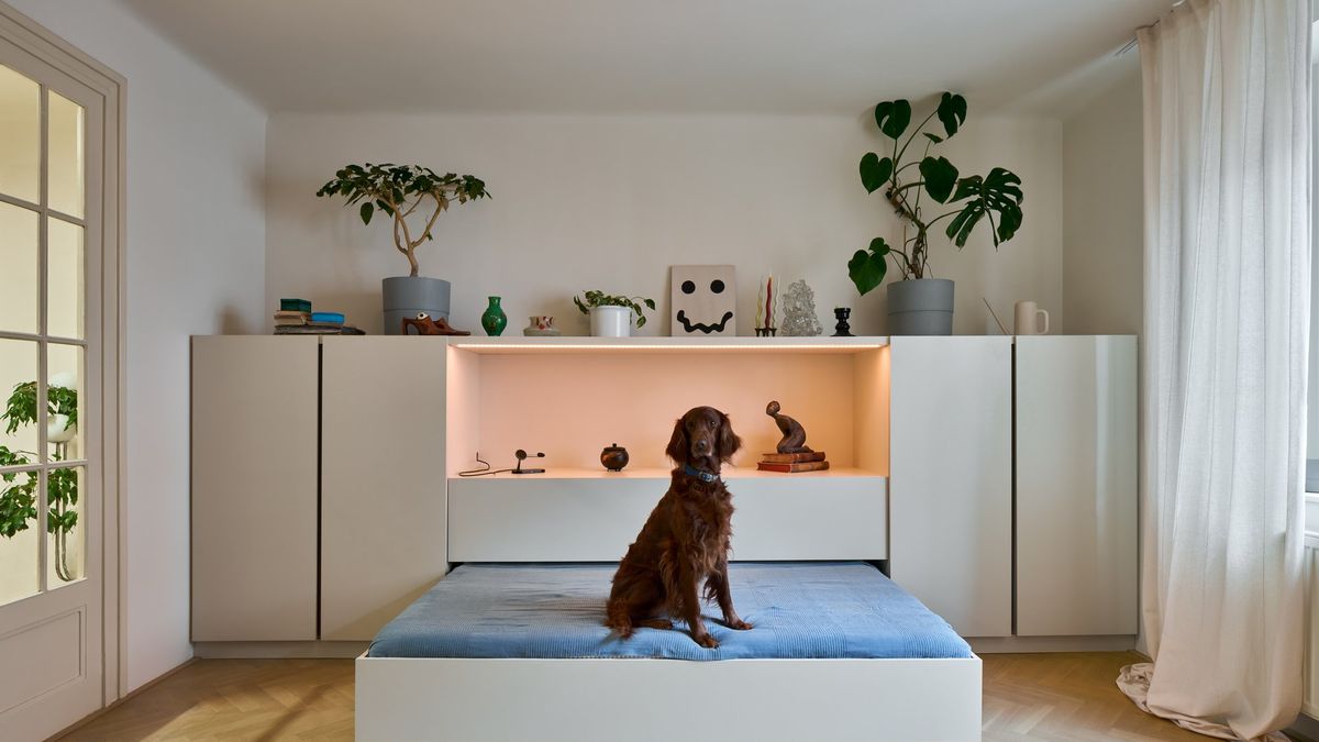 Byt na Maninách zpestřují jemné barvy i nekonečná kreslicí tabule